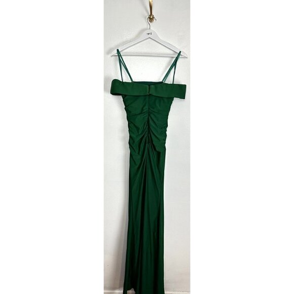 LA FEMME Off The Shoulder Elegant Long Evening Gown in Green Size US 0 - Picture 5 of 7